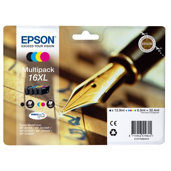 Epson 16XL (T1636) Pack ahorro 4 colores XL (original) C13T16364010 C13T16364012 026538 - 1