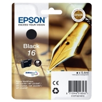 Epson 16 (T1621) cartucho de tinta negro (original) C13T16214010 C13T16214012 901972