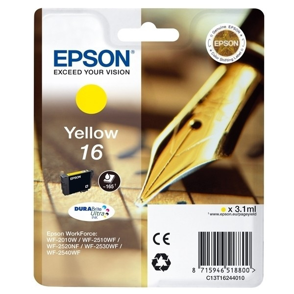 Epson 16 (T1624) cartucho de tinta amarillo (original) C13T16244010 C13T16244012 901975 - 1