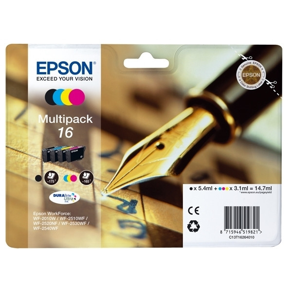 Epson 16 (T1626) Pack ahorro 4 colores (originales) C13T16264010 C13T16264012 026528 - 1