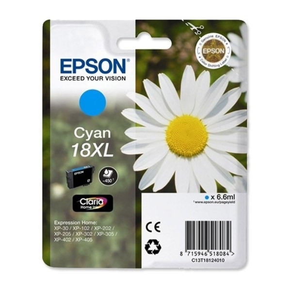 Epson 18XL (T1812) cartucho de tinta cian XL (original) C13T18124010 C13T18124012 901986 - 1