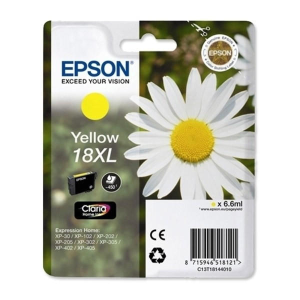 Epson 18XL (T1814) cartucho de tinta amarillo XL (original) C13T18144010 C13T18144012 901987 - 1