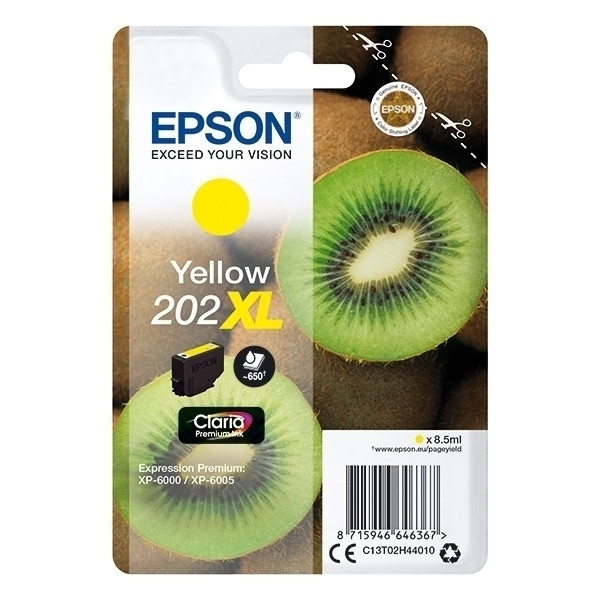 Epson 202XL cartucho de tinta amarillo XL (original) C13T02H44010 027144 - 1