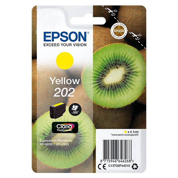Epson 202 cartucho de tinta amarillo (original) C13T02F44010 027134 - 1