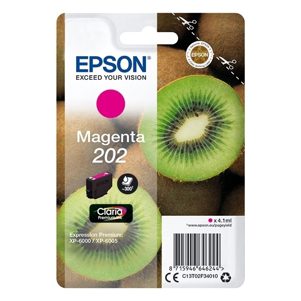 Epson 202 cartucho de tinta magenta (original) C13T02F34010 027132 - 1