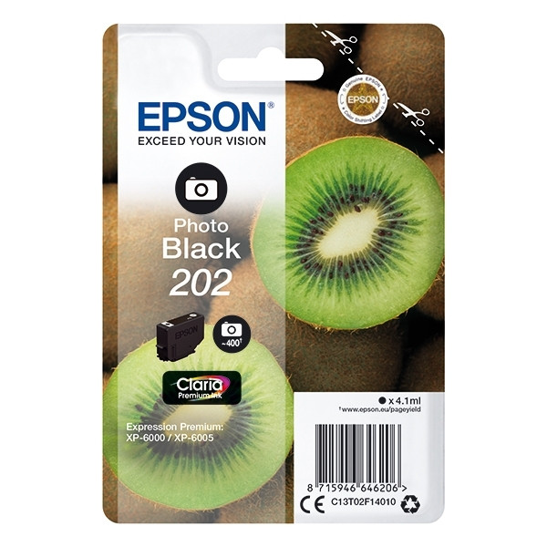 Epson 202 cartucho de tinta negro foto (original) C13T02F14010 027128 - 1