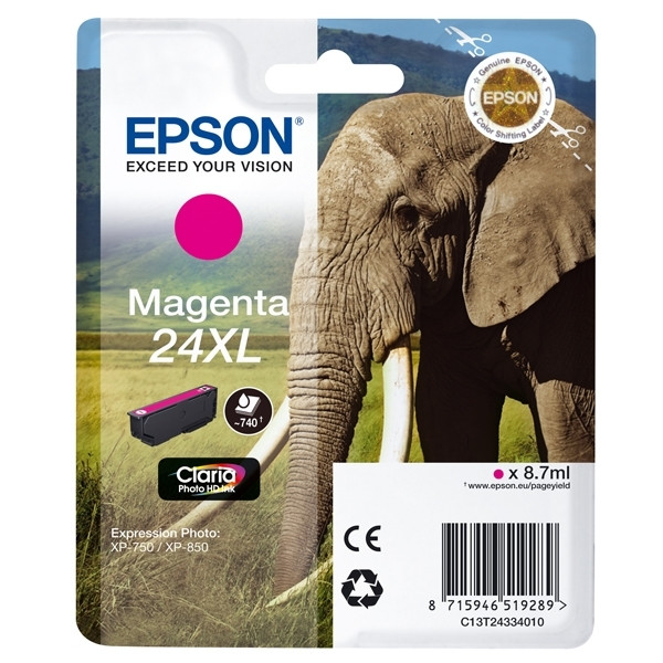 Epson 24XL (T2433) cartucho de tinta magenta XL (original) C13T24334010 C13T24334012 026594 - 1