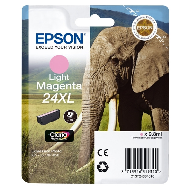 Epson 24XL (T2436) cartucho de tinta magenta claro XL (original) C13T24364010 C13T24364012 026600 - 1