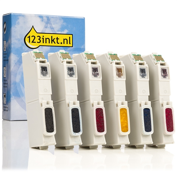 Epson 24XL (T2438) Pack ahorro 6 colores XL (marca 123tinta) C13T24384010C C13T24384011C 026604 - 1