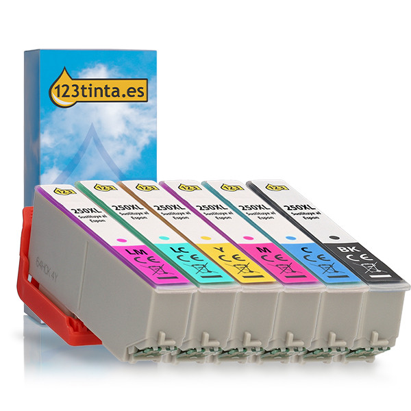 Epson 250XL cartuchos de tinta (marca 123tinta) | Pack 6 colores 652111 - 1