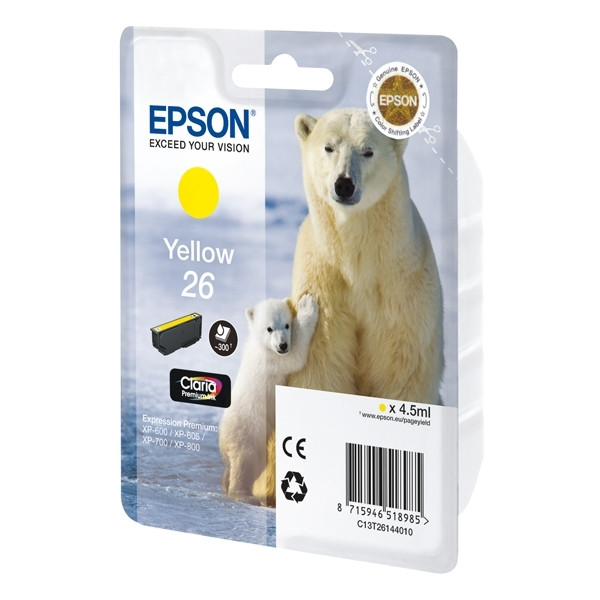 Epson 26 (T2614) cartucho de tinta amarillo (original) 026504 - 1