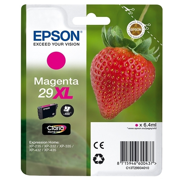 Epson 29XL (T2993) cartucho de tinta magenta XL (original) C13T29934010 C13T29934012 026838 - 1
