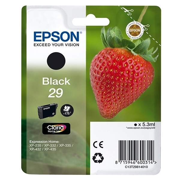 Epson 29 (T2981) cartucho de tinta negro (original) C13T29814010 C13T29814012 026828 - 1