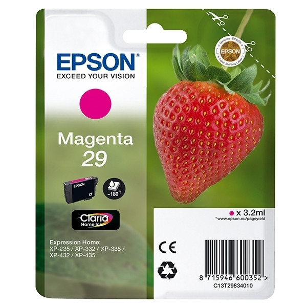 Epson 29 (T2983) cartucho de tinta magenta (original) C13T29834010 C13T29834012 026836 - 1
