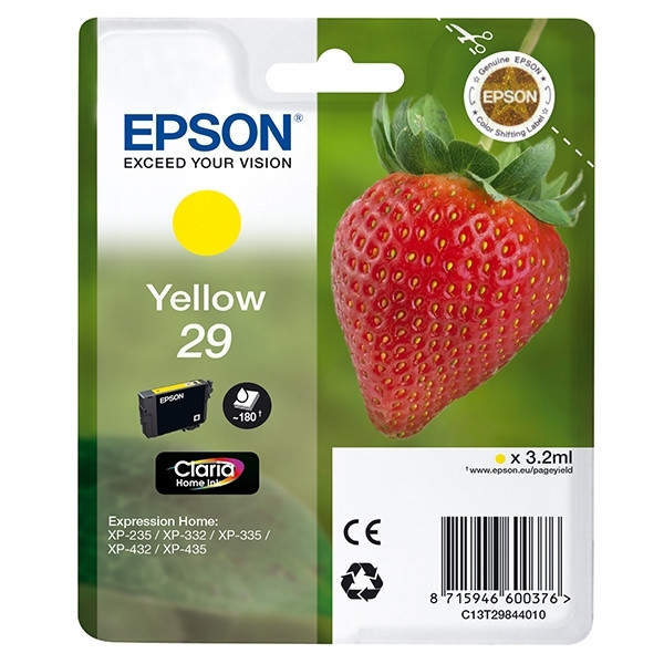 Epson 29 (T2984) cartucho de tinta amarillo (original) C13T29844010 C13T29844012 900769 - 1