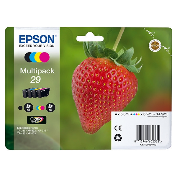 Epson 29 (T2986) Pack ahorro 4 colores (original) C13T29864010 C13T29864012 026844 - 1