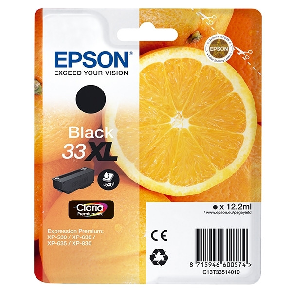 Epson 33XL (T3351) cartucho de tinta negro XL (original) C13T33514010 C13T33514012 026850 - 1