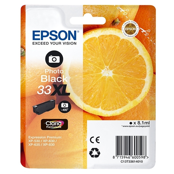 Epson 33XL (T3361) cartucho de tinta negro foto XL (original) C13T33614010 C13T33614012 026854 - 1