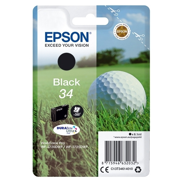 Epson 34 (T3461) cartucho de tinta negro (original) C13T34614010 027010 - 1