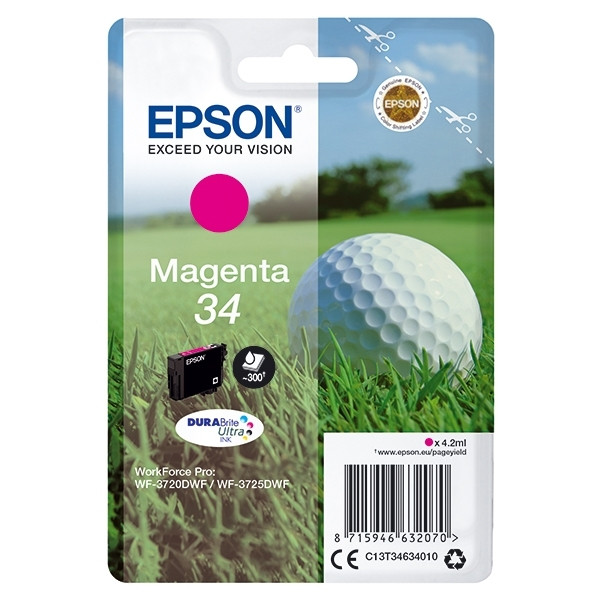 Epson 34 (T3463) cartucho de tinta magenta (original) C13T34634010 902487 - 1