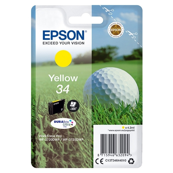 Epson 34 (T3464) cartucho de tinta amarillo (original) C13T34644010 027016 - 1