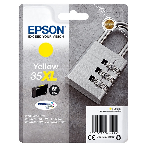 Epson 35XL (T3594) cartucho de tinta amarillo XL (original) C13T35944010 027040 - 1