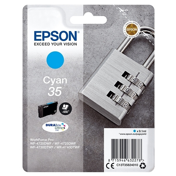 Epson 35 (T3582) cartucho de tinta cian (original) C13T35824010 903354 - 1
