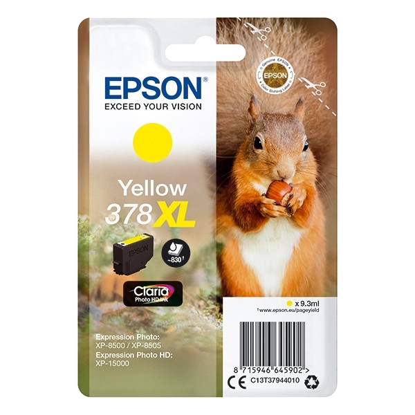 Epson 378XL cartucho de tinta amarillo XL (original) C13T37944010 027116 - 1
