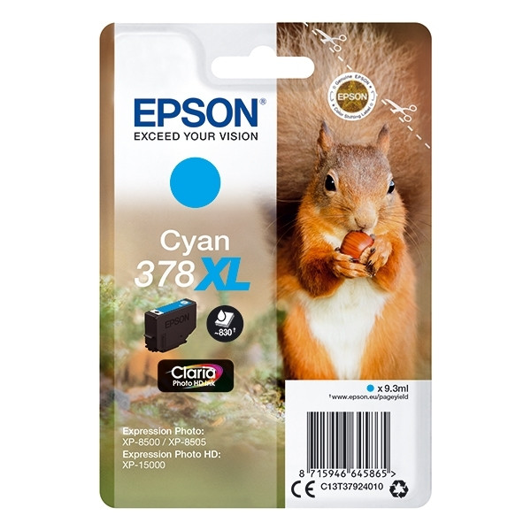 Epson 378XL cartucho de tinta cian XL (original) C13T37924010 027112 - 1