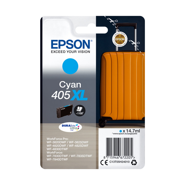 Epson 405XL cartucho de tinta cian XL (original) C13T05H24010 C13T05H24020 083548 - 1