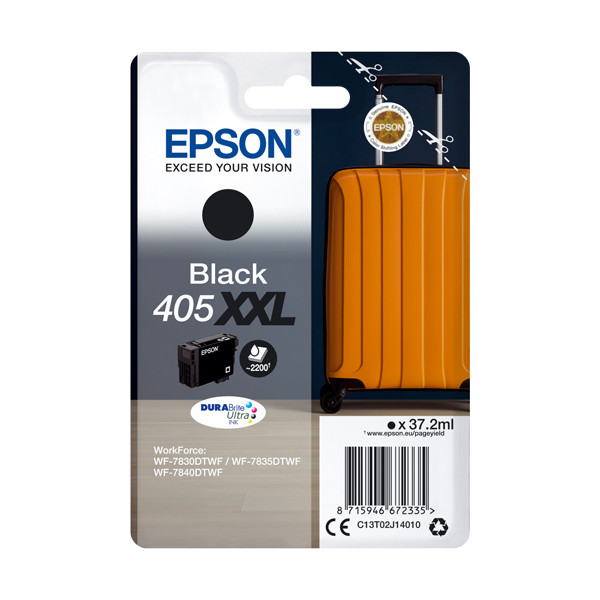 Epson 405XXL cartucho de tinta negro extra alta capacidad (original) C13T02J14010 C13T02J14020 083554 - 1