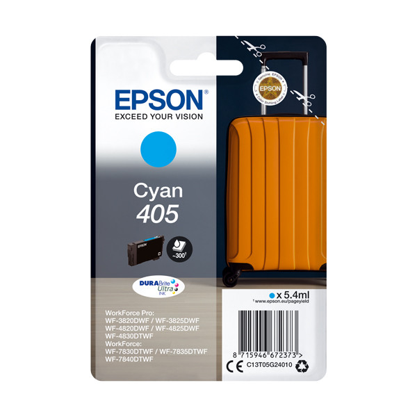 Epson 405 cartucho de tinta cian (original) C13T05G24010 C13T05G24020 083540 - 1