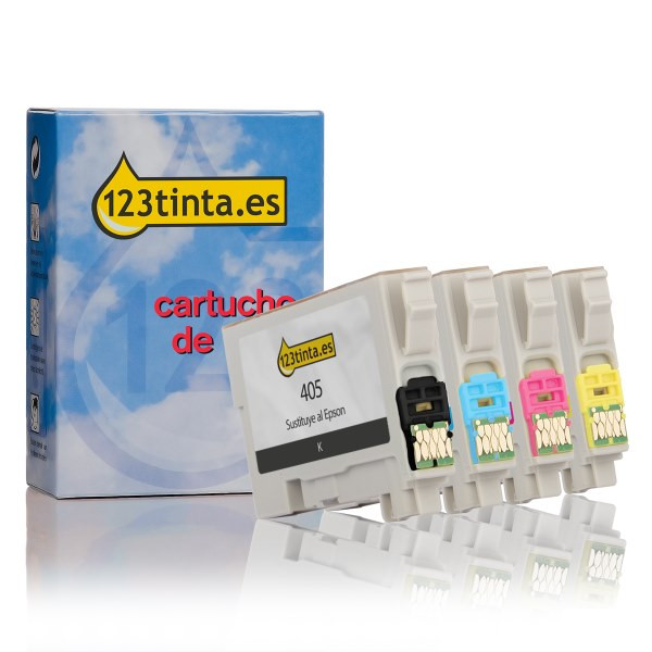 Epson 405 cartuchos de tinta (marca 123tinta) | Pack negro + 3 colores 110827 - 1