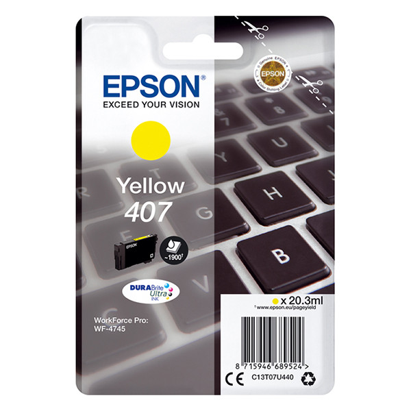 Epson 407 cartucho de tinta amarillo (original) 905093 - 1