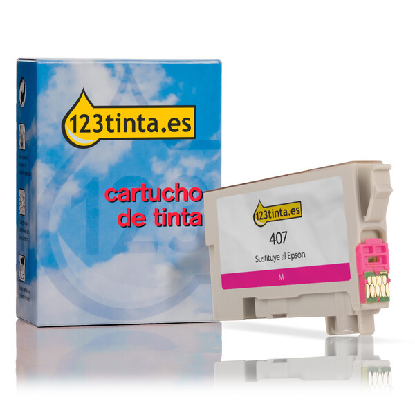 Epson 407 cartucho de tinta magenta (marca 123tinta) C13T07U340C 083561 - 1