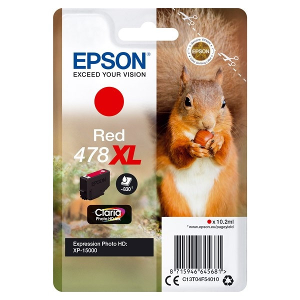 Epson 478XL cartucho de tinta rojo XL (original) C13T04F54010 027194 - 1