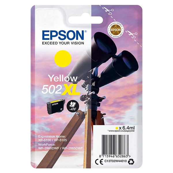 Epson 502XL cartucho de tinta amarillo XL (original) C13T02W44010 C13T02W44020 902991 - 1