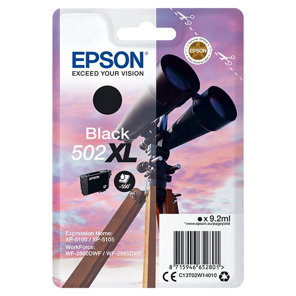 Epson 502XL cartucho de tinta negro XL (original) C13T02W14010 C13T02W14020 024108 - 1