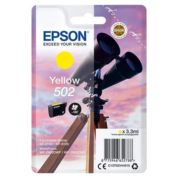 Epson 502 cartucho de tinta amarillo (original) C13T02V44010 C13T02V44020 024106 - 1