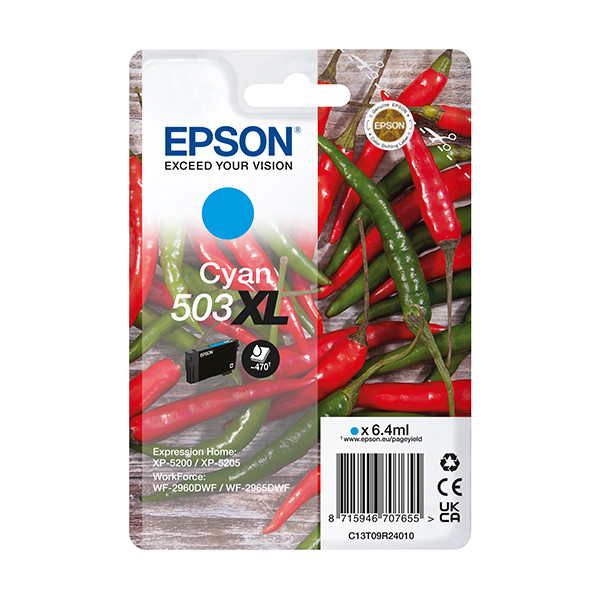 Epson 503XL Cartucho de tinta cian de alta capacidad  (original) C13T09R24010 652052 - 1