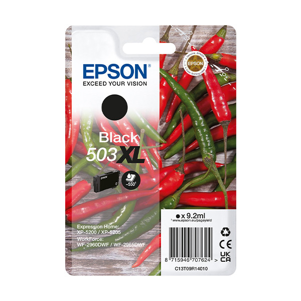 Epson 503XL Cartucho de tinta negro alta capacidad (original) C13T09R14010 652050 - 1