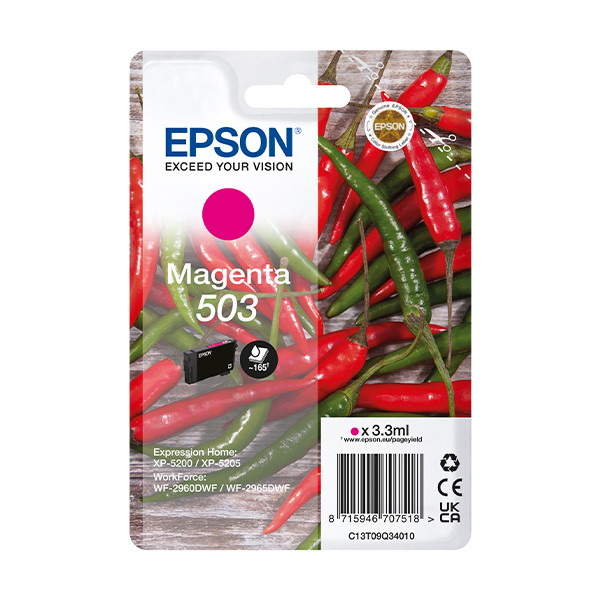 Epson 503 cartucho de tinta magenta (original) C13T09Q34010 652044 - 1