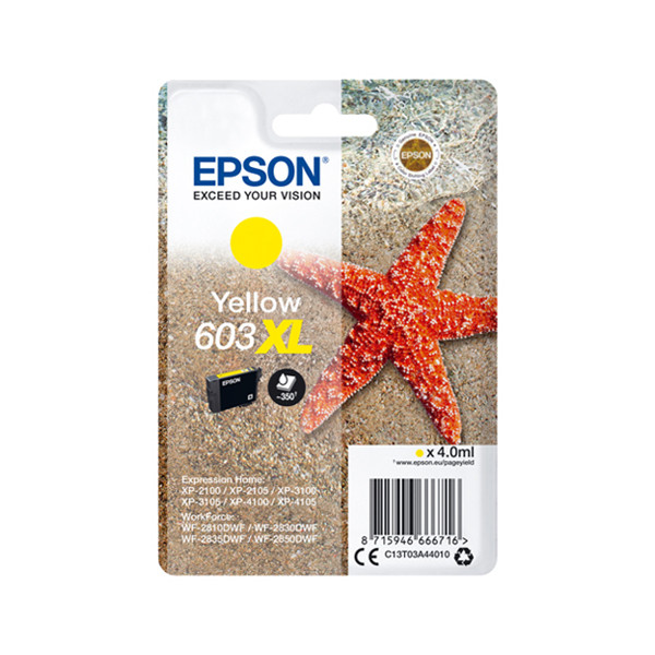 Epson 603XL cartucho de tinta amarillo (original) C13T03A44010 C13T03A44020 020682 - 1