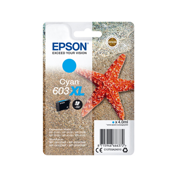 Epson 603XL cartucho de tinta cian (original) C13T03A24010 C13T03A24020 020678 - 1