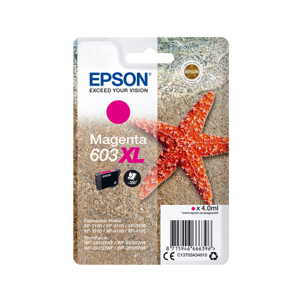 Epson 603XL cartucho de tinta magenta (original) C13T03A34010 C13T03A34020 020680 - 1