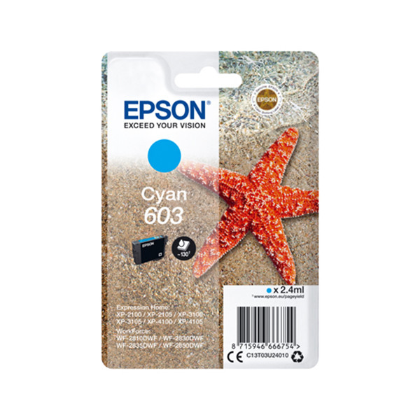 Epson 603 cartucho de tinta cian (original) C13T03U24010 C13T03U24020 903330 - 1
