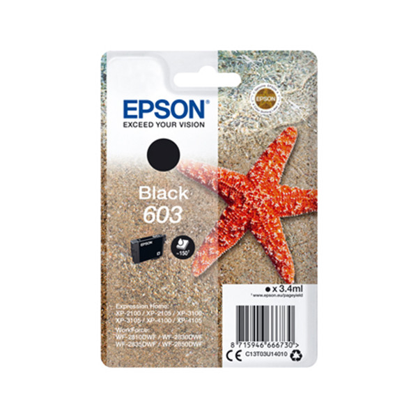Epson 603 cartucho de tinta negro (original) C13T03U14010 C13T03U14020 020668 - 1