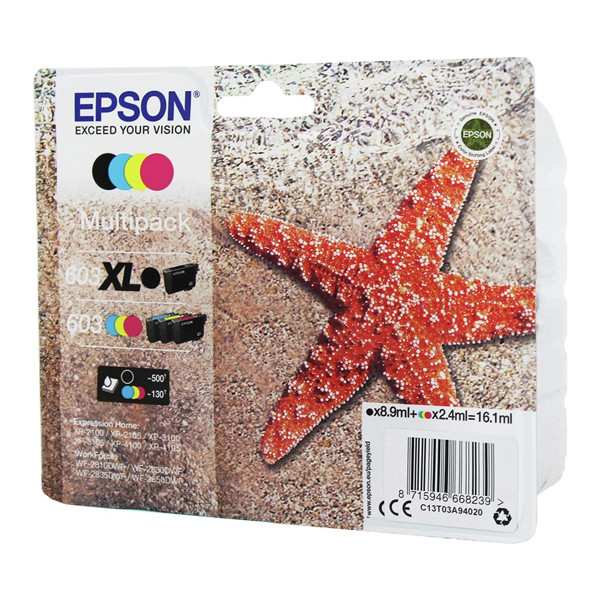Epson 603 multipack BK XL + CMY (original) C13T03A94010 C13T03A94020 020687 - 1