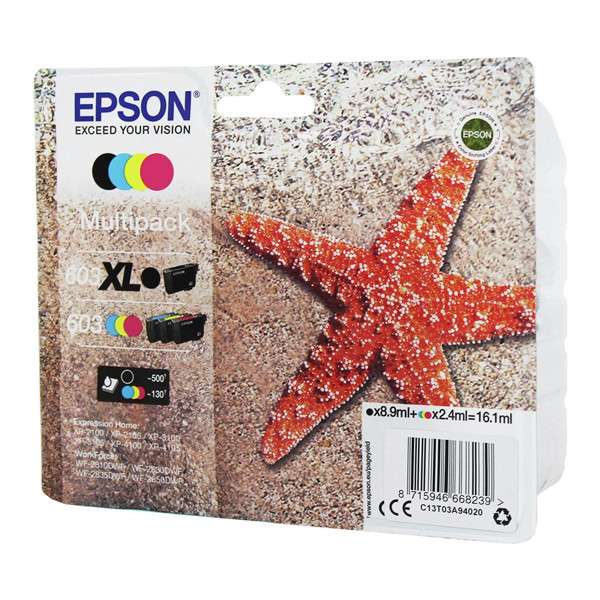 Epson 603 multipack BK XL + CMY (original) – imagen 2
