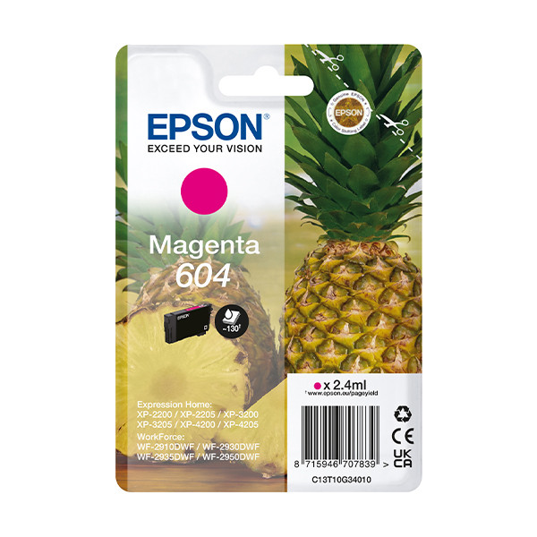 Epson 604 cartucho de tinta magenta (original) C13T10G34010 652064 - 1